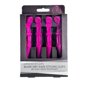 Fuchsia Hair Styling Clips set of 4